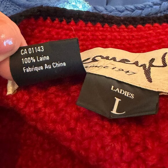 Vintage Obermeyer women's Noel vest large red christmas holiday button wool - Picture 8 of 10